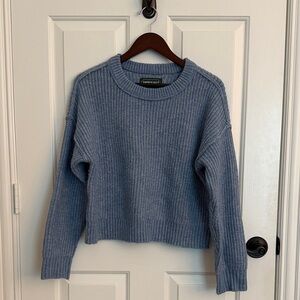 American Eagle Outfitters Women's Blue Cropped Pullover Sweater